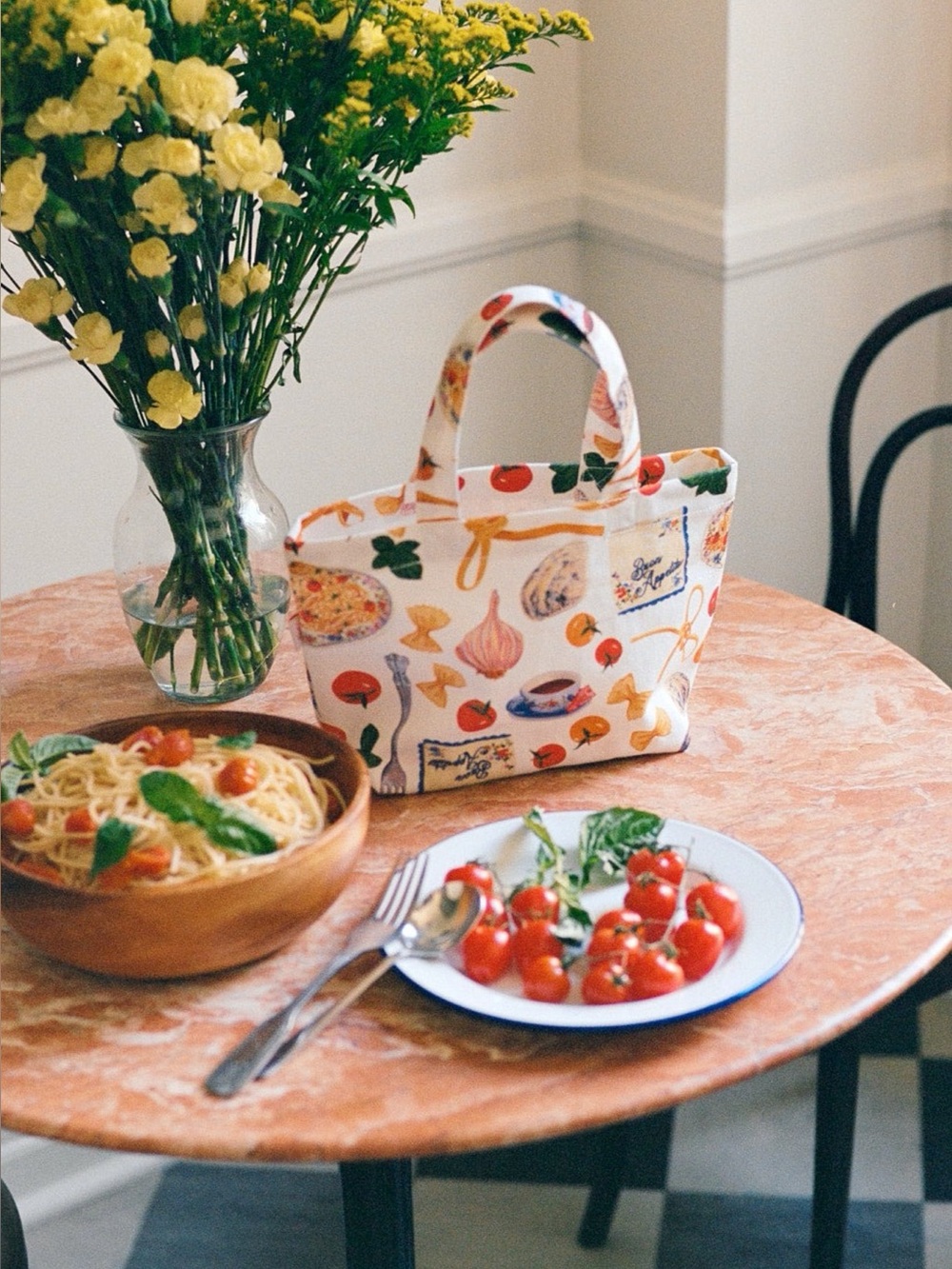 LISA SAYS GAH: *NWOT Buono Appetito Denim Canvas Mini Tote (WHITE-MULTI)